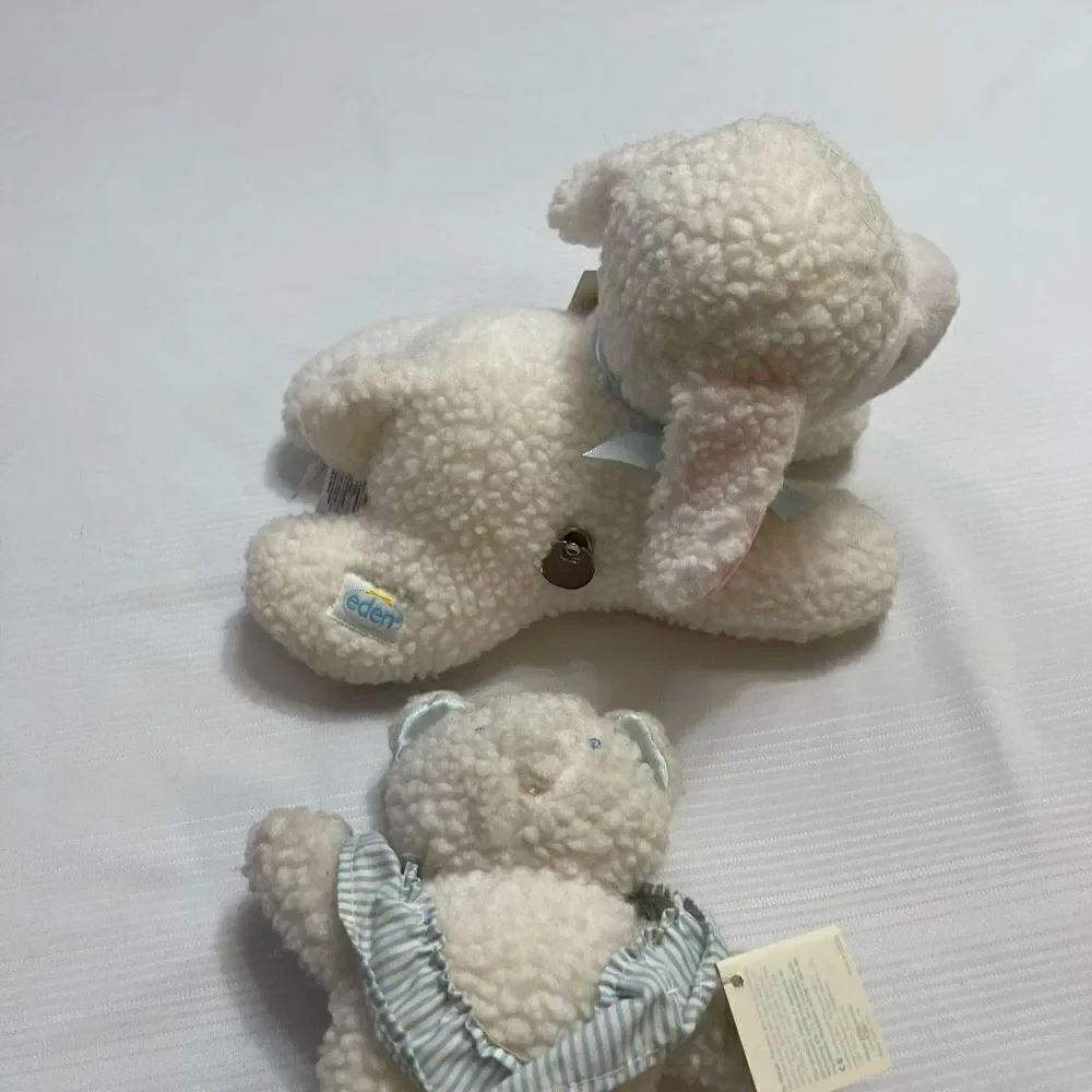 Eden Baby Tunes Musical White Lamb Lovey Plush Working Dead stock Vintage